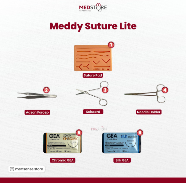 Meddy Suture Lite | Hecting set | Hecting kit - Latihan Jahit Luka - Alat Praktikum Jahit Bedah