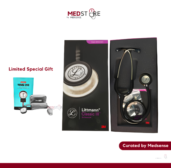 Littmann Stethoscope Classic III Black free Onemed Tensi 200